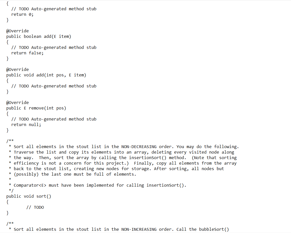 Help me to complete the TODO part of the java class | Chegg.com