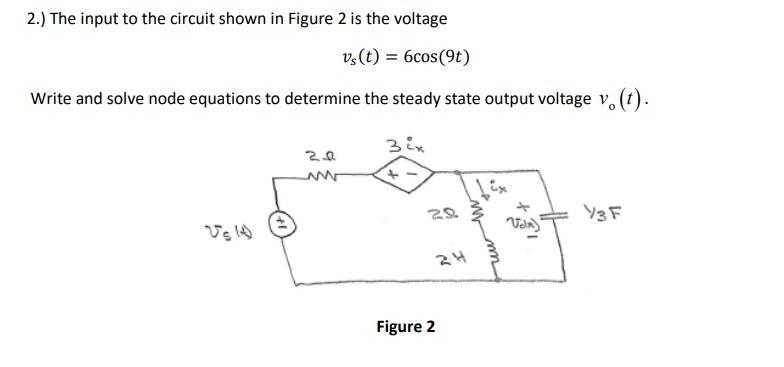 Solved 2.) The input to the circuit shown in Figure 2 is the | Chegg.com