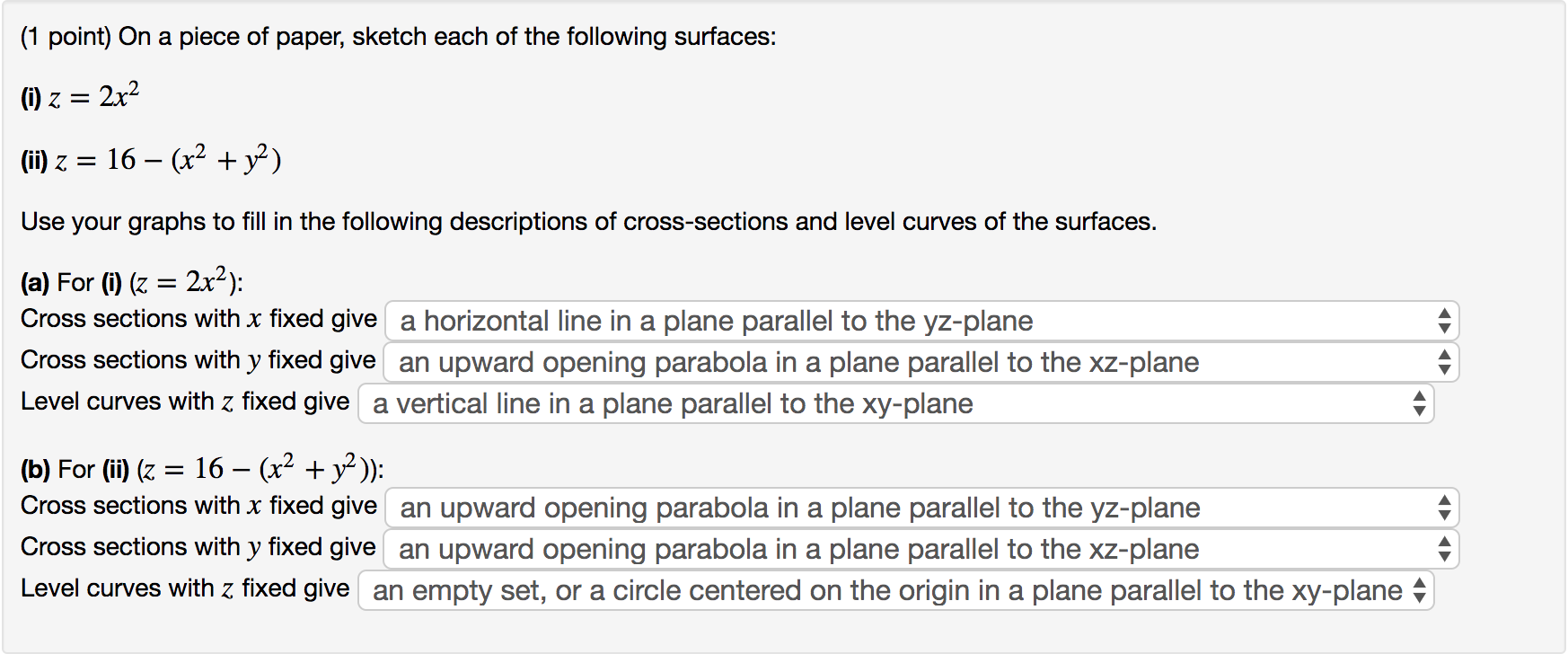 Solved 1 Point On A Piece Of Paper Sketch Each Of The Chegg Com