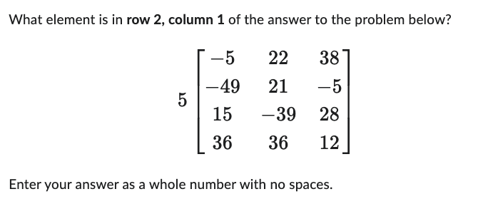 Solved What element is in row 2 column 1 of the answer to