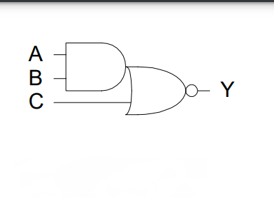 Solved Any one can explain. Given compound gate Y=(AB+C)'. | Chegg.com