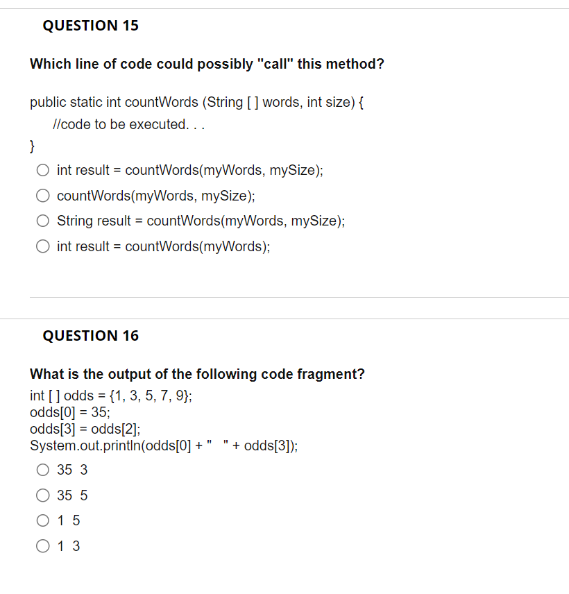 Solved Which line of code could possibly 