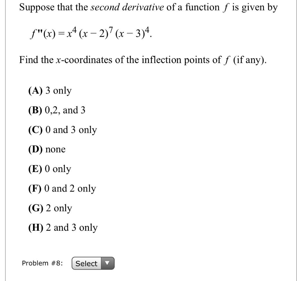 the derivative of the function f is given by f'(x)=ex cos(x^2)