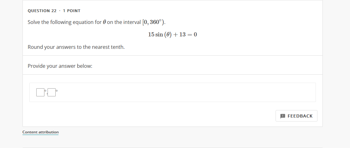 Solved Solve the following equation for θ on the interval | Chegg.com