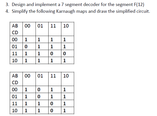 3. Design and implement a 7 segment decoder for the | Chegg.com