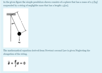 Solved In the given figure the simple pendulum shown. | Chegg.com