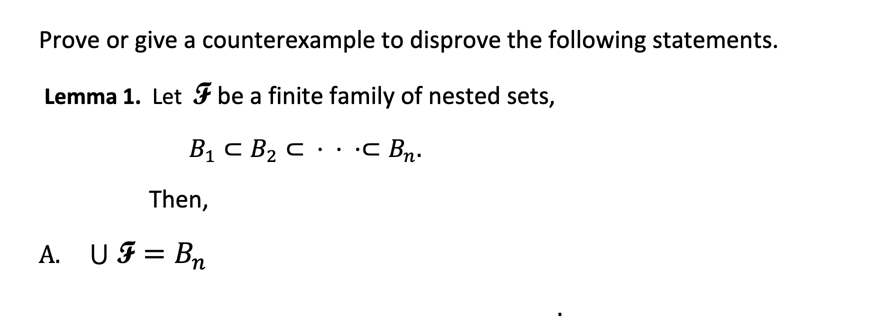 Solved Prove Or Give A Counterexample To Disprove The | Chegg.com