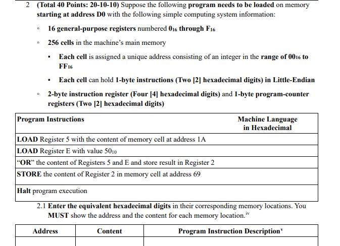 Solved 1.6 What are the contents of Register D after the | Chegg.com
