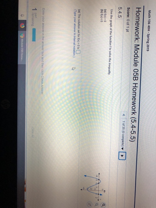 Solved Math 136 40H-Spring 2019 Homework: Module 05B | Chegg.com