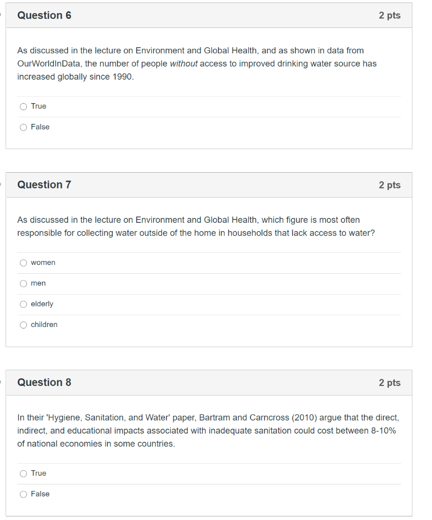Solved Question 6 2 pts As discussed in the lecture on | Chegg.com
