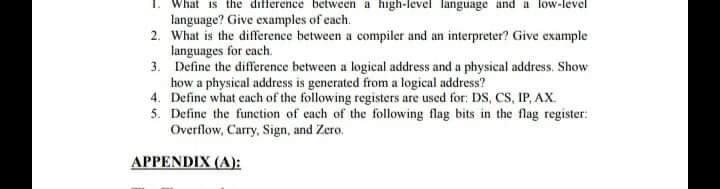 Solved What is the difference between a high-level language | Chegg.com