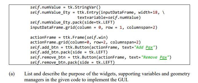 Solved Develop GUI for an application based on user | Chegg.com