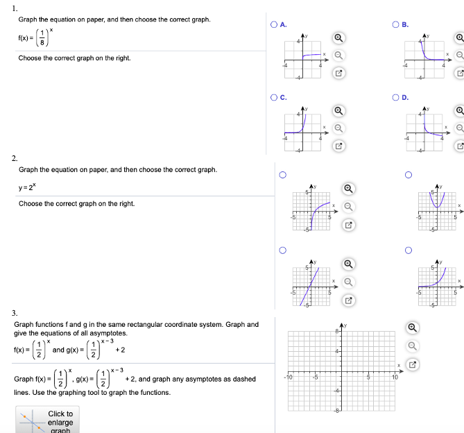 Solved 1. Graph the equation on paper, and then choose the | Chegg.com