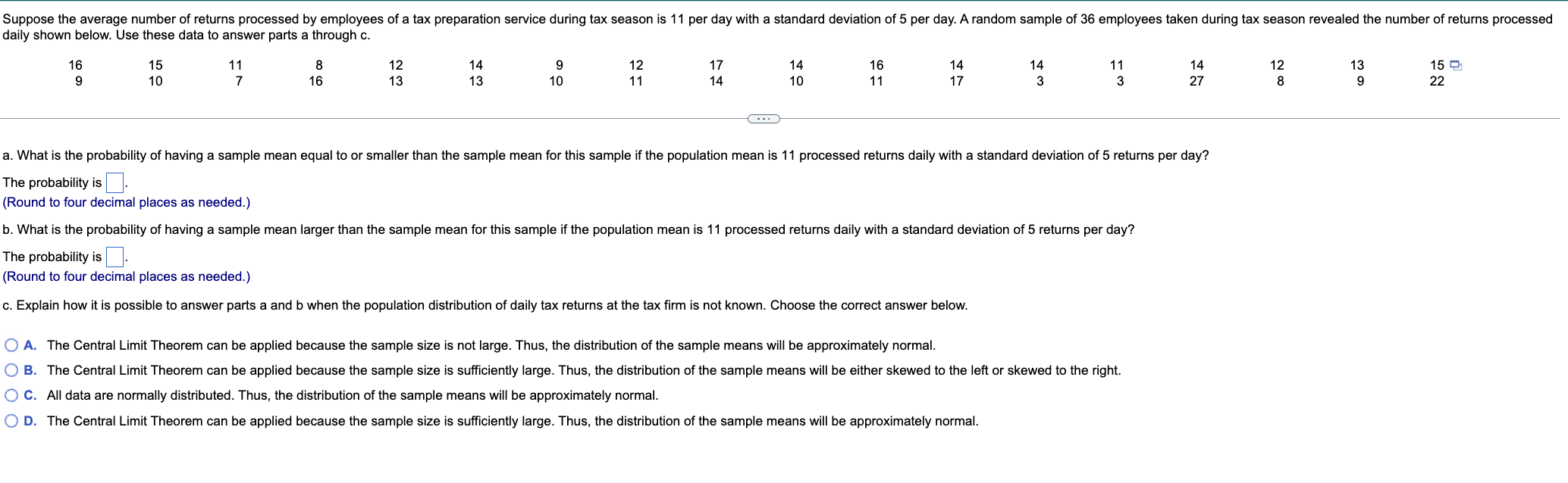 Solved The probability is (Round to four decimal places as | Chegg.com