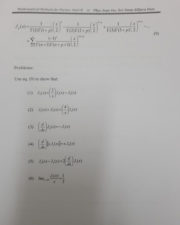 Solved Mathematical Methods For Physics - Part Lll. Phys. | Chegg.com