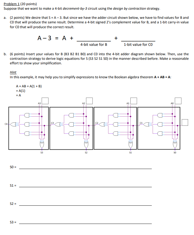 Solved Problem 1 20 Points Suppose That We Want To Make Chegg Com