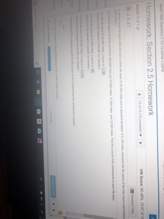 Solved math 1342 statistics t th 12 30pm 1 50pm homework chegg