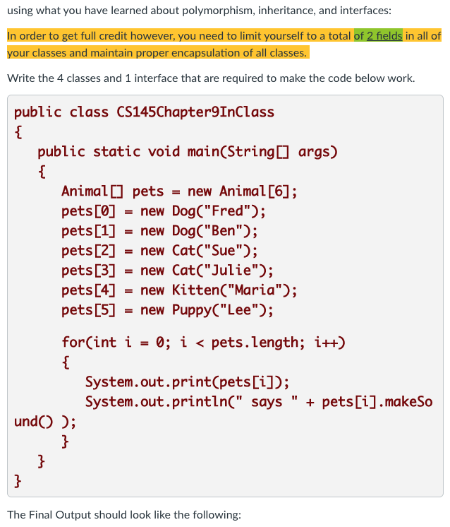 Solved using what you have learned about polymorphism, | Chegg.com