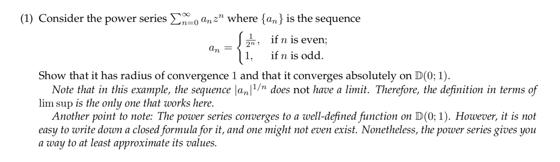 Solved =0 2n, an = (1) Consider the power series Inco anz” | Chegg.com