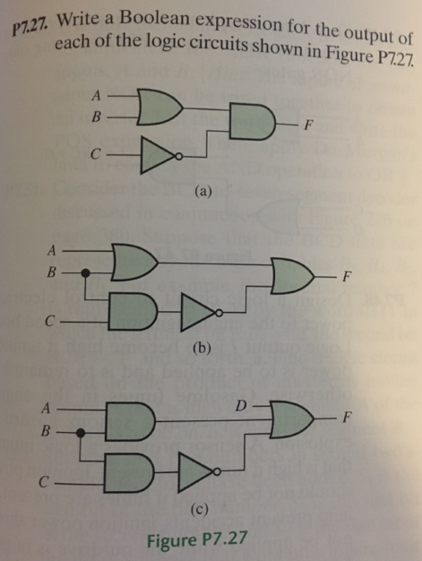 Solved a Boolean expression for the output of each of the | Chegg.com