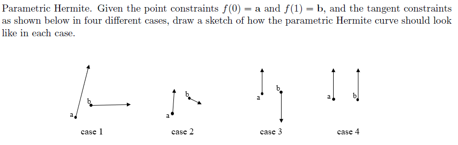Parametric Hermite. Given the point constraints | Chegg.com