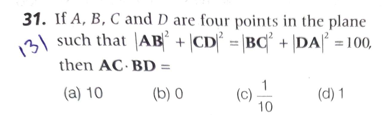 Solved 31. If A, B, C And D Are Four Points In The Plane 131 | Chegg.com