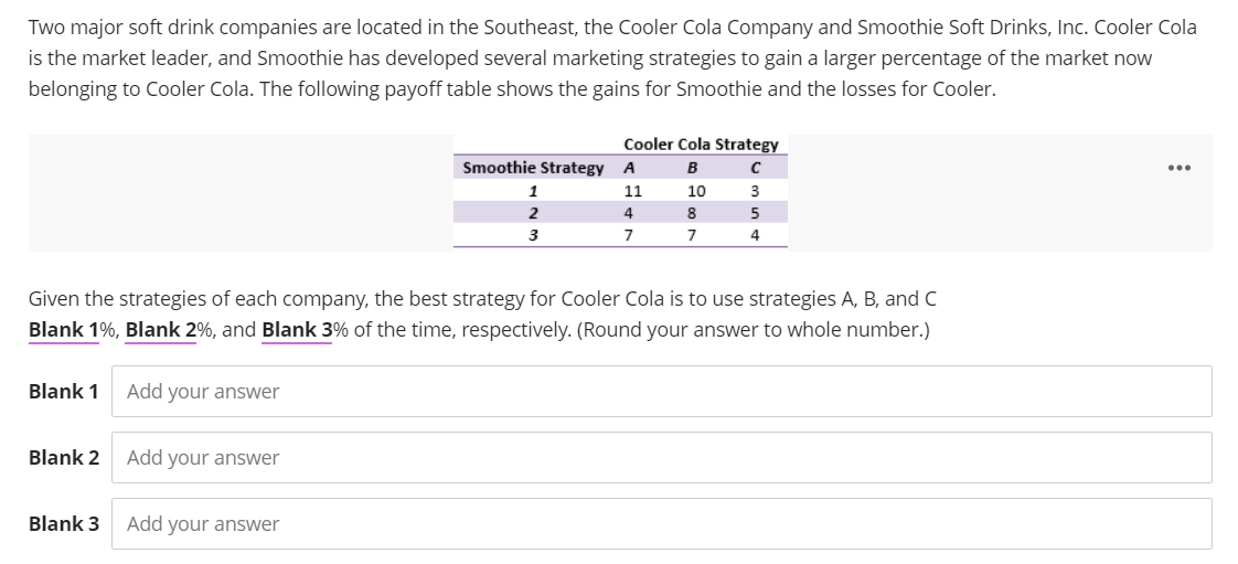 Solved Two major soft drink companies are located in the