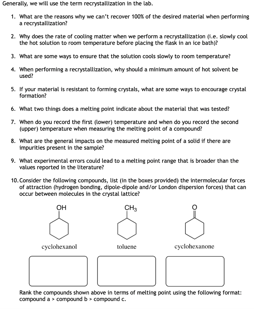 Solved Generally, We Will Use The Term Recrystallization In | Chegg.com