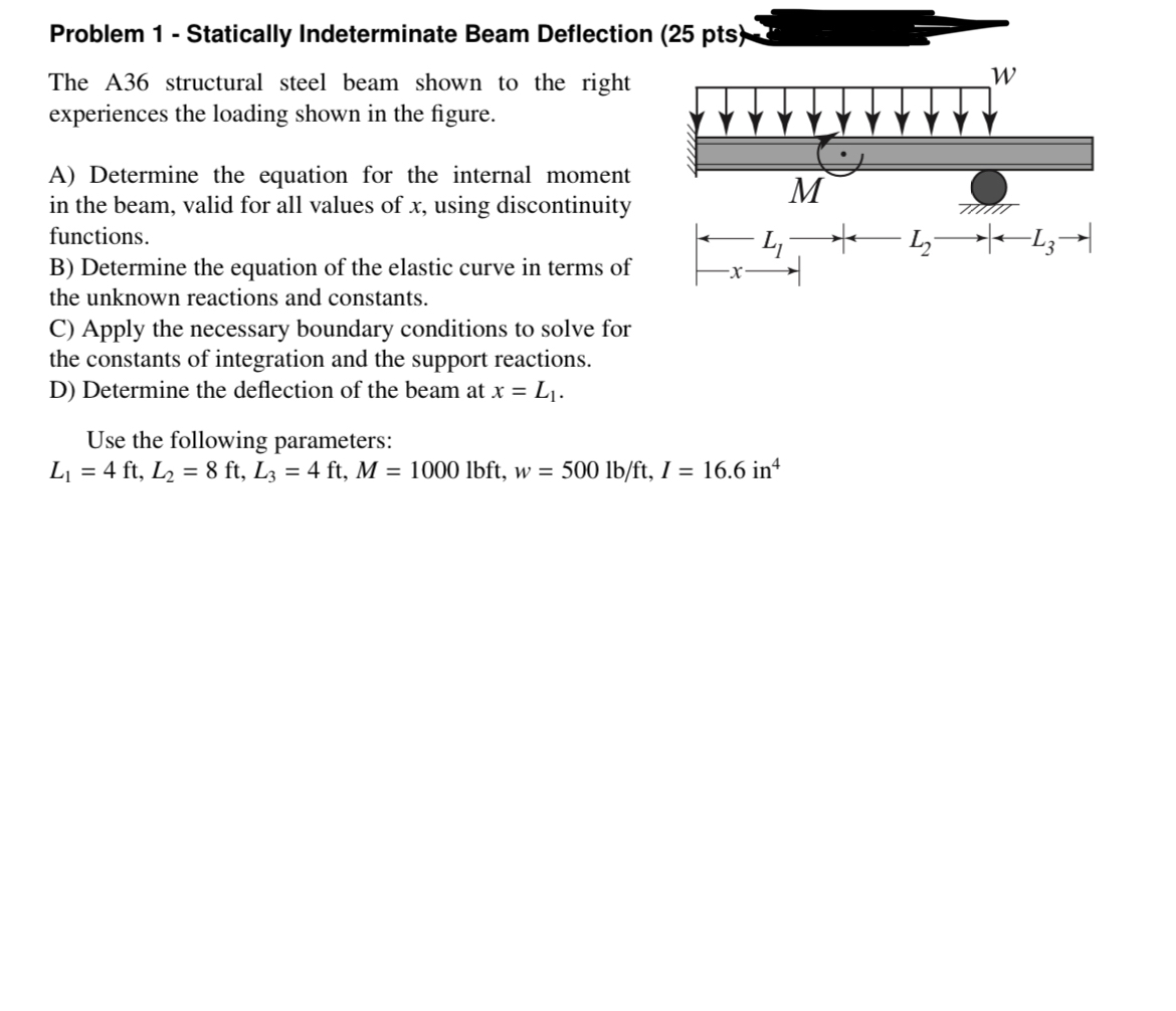 Solved The A36 structural steel beam shown to the right