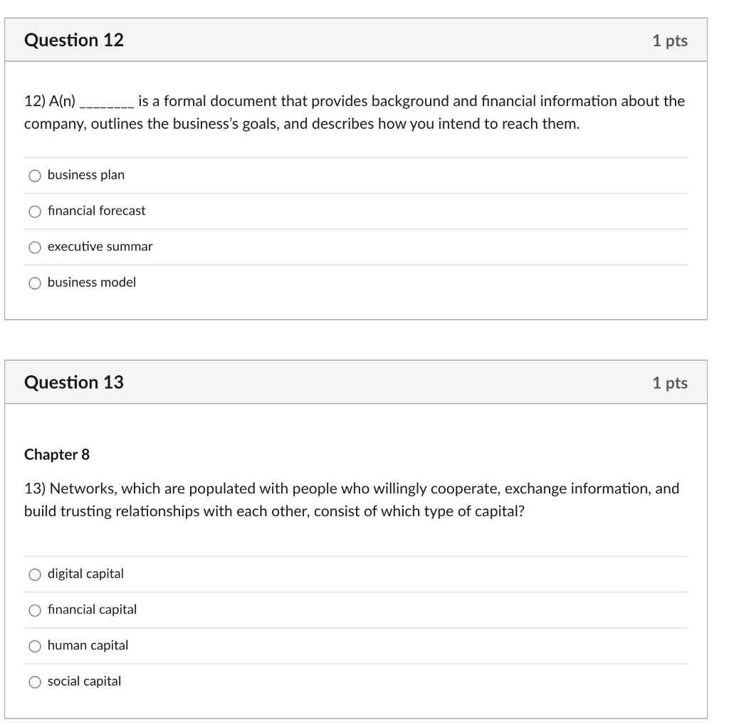 Solved 12) A(n) is a formal document that provides
