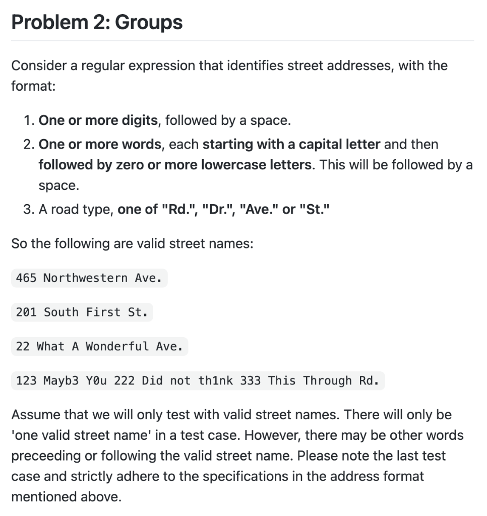 Solved Problem 2: Groups Consider a regular expression that | Chegg.com