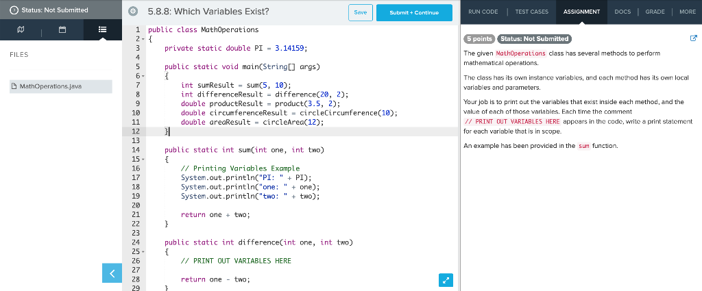 Solved The given MathOperations class has several methods | Chegg.com