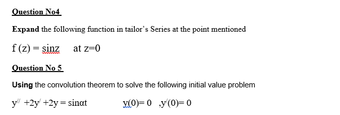 Solved Question No4 Expand The Following Function In 5927