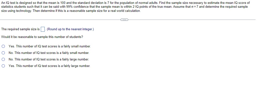 Solved An IQ test is designed so that the mean is 100 and | Chegg.com