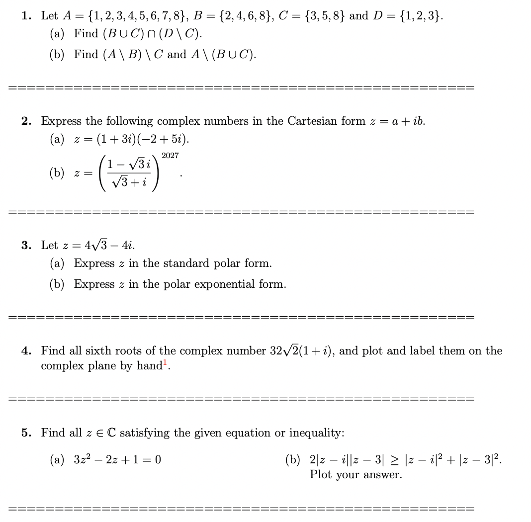 Solved 1. Let \\( A=\\{1,2,3,4,5,6,7,8\\}, B=\\{2,4,6,8\\}, | Chegg.com