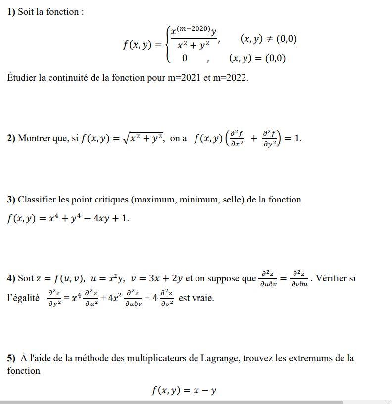 Solved 1 Study The Continuity Of The Function For M 21 Chegg Com