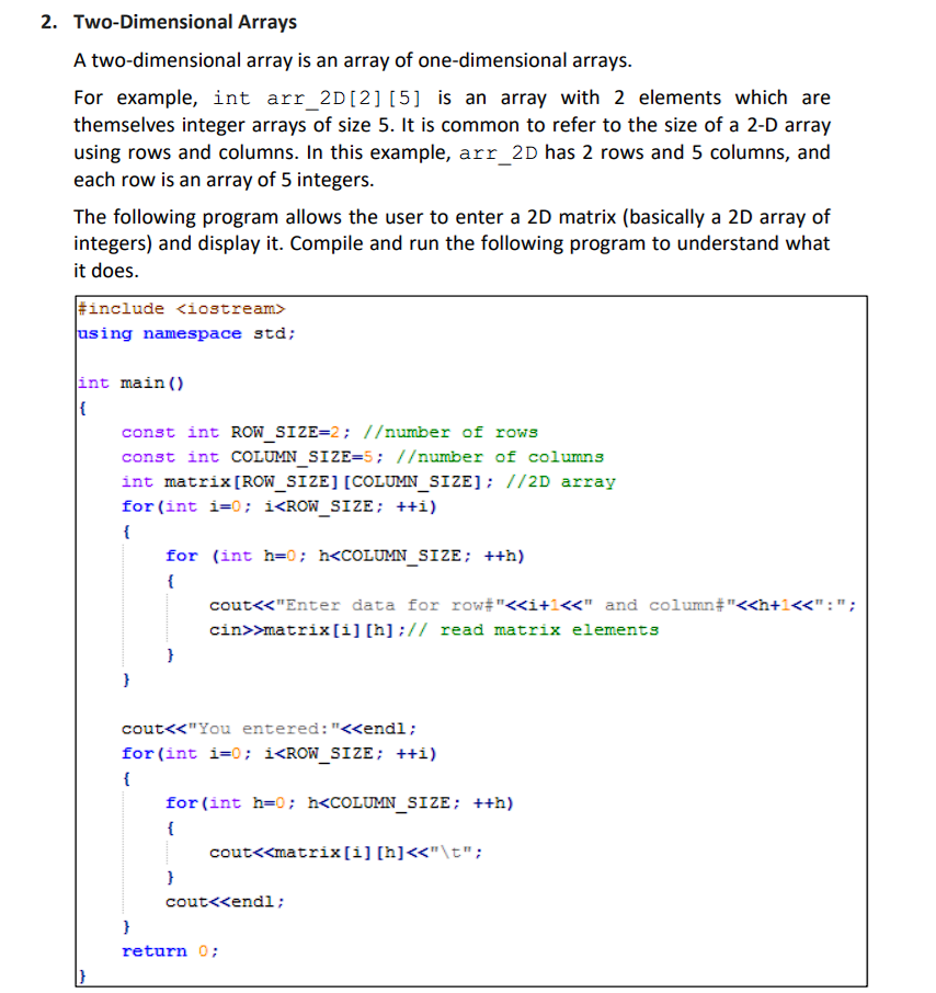 Solved Modify the provided program to compute the minimum of | Chegg.com