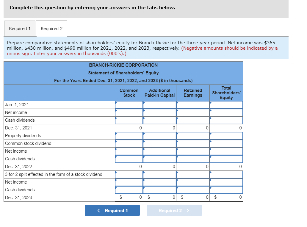 Solved Record declaration of cash dividend. Record the entry