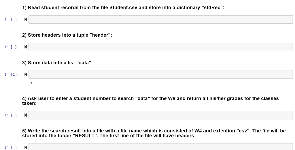 Solved 1) Read student records from the file Student.csv and | Chegg.com