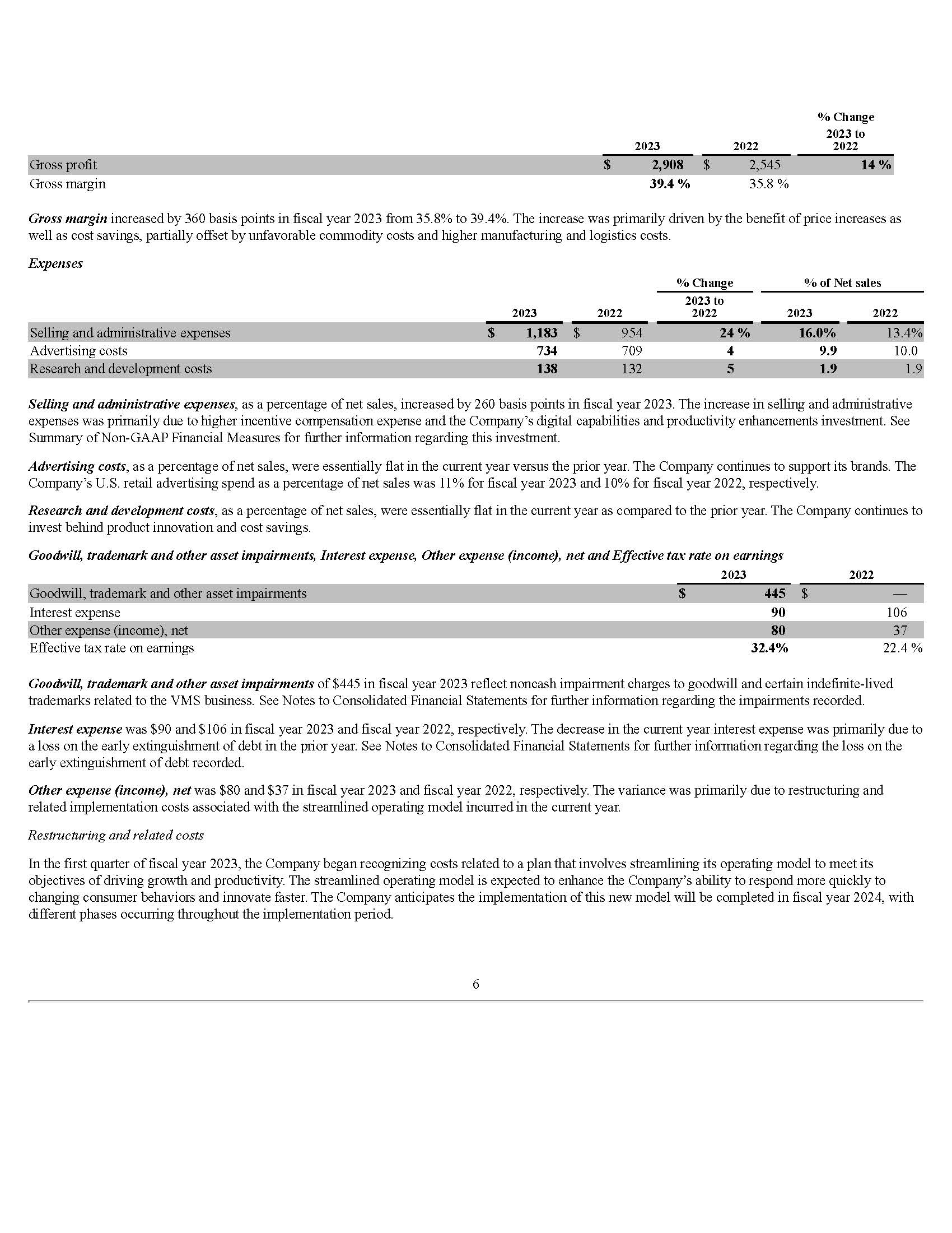 Income Statement – Vertical Analysis - The Clorox | Chegg.com