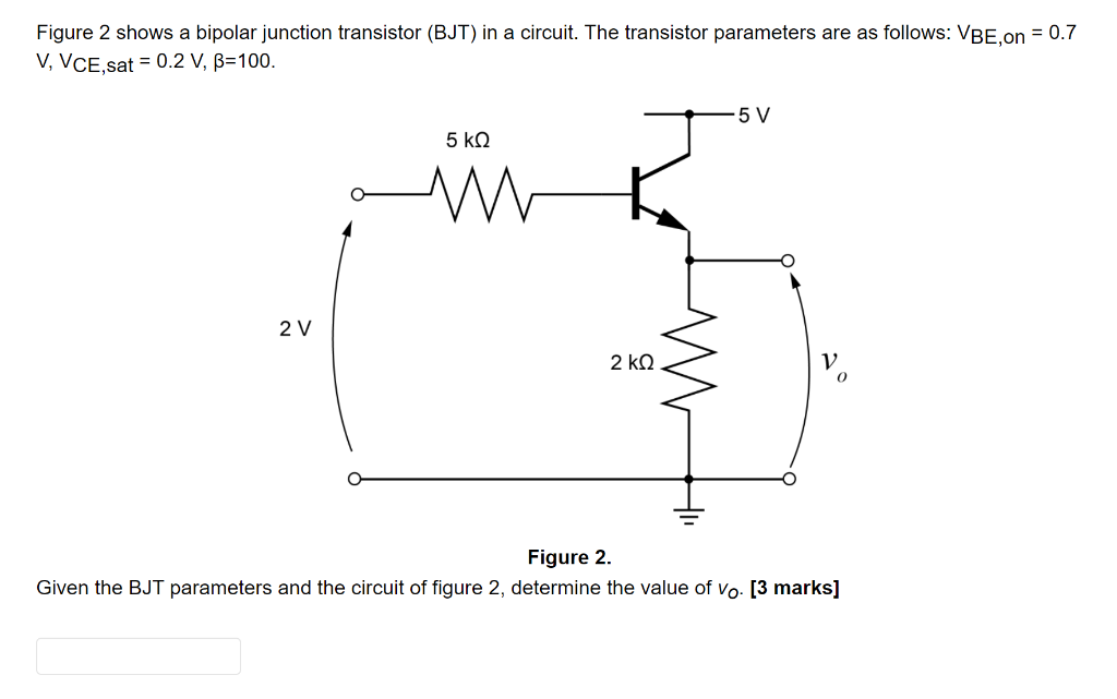 Solved Figure 2 shows a bipolar junction transistor (BJT) in | Chegg.com