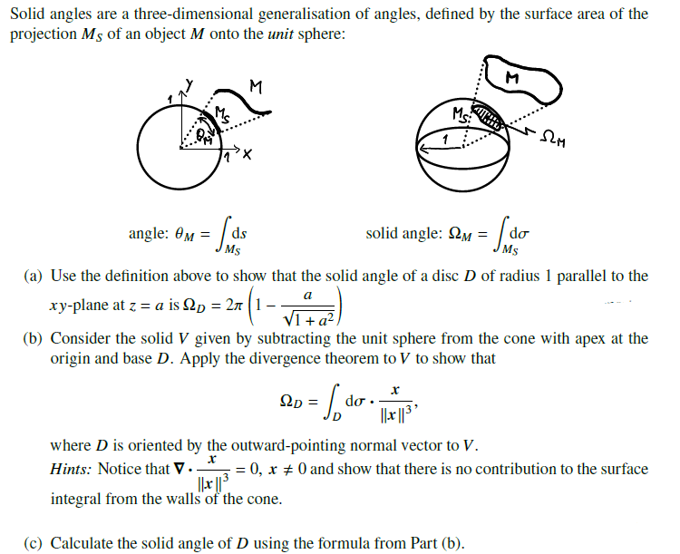 Solid angles are a threedimensional generalisation