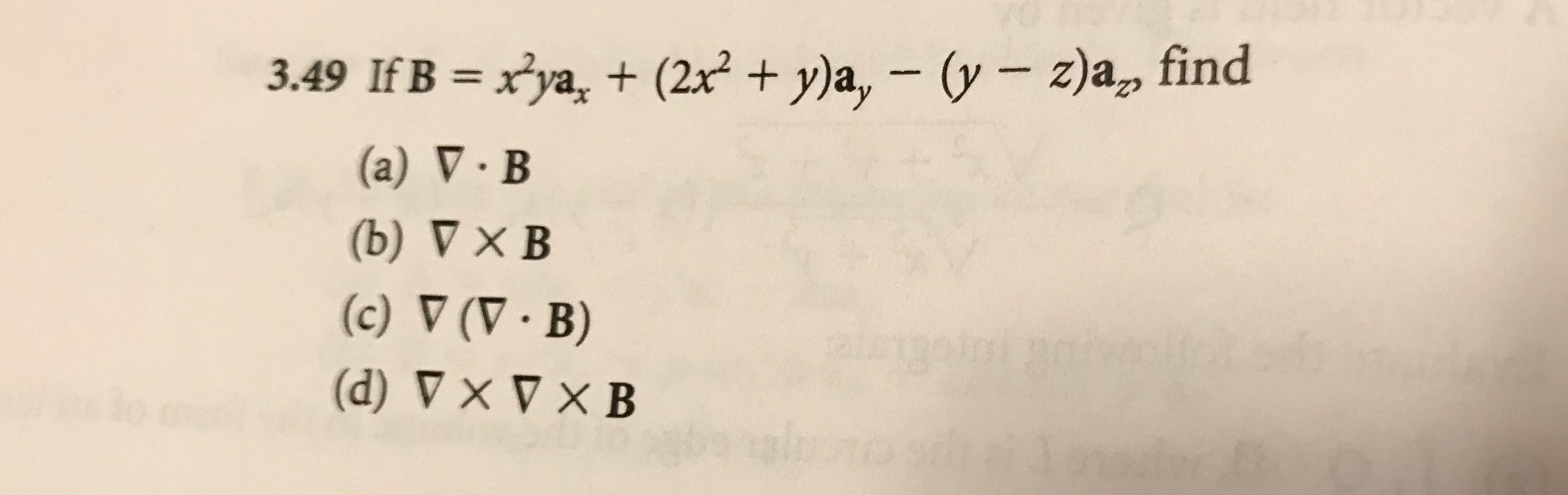 Solved 3 49 If B X Ya 2x Y A Y Z A Find Chegg Com