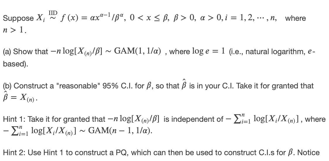 Solved Iid F X Axa 1 8 0 X B Ss 0 A 0 I Chegg Com