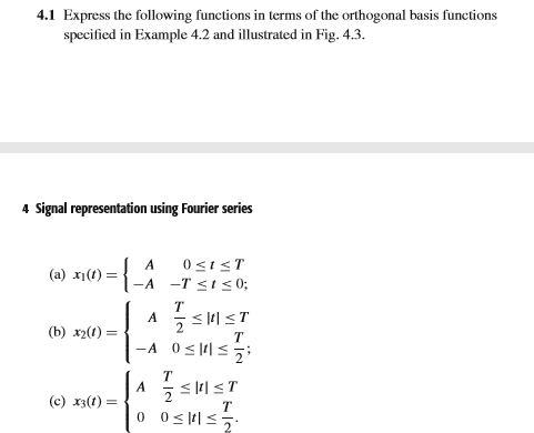 Solved 4.1 Express the following functions in terms of the | Chegg.com