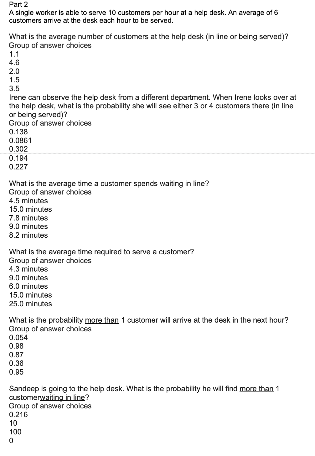 Solved Part 2 A single worker is able to serve 10 customers | Chegg.com