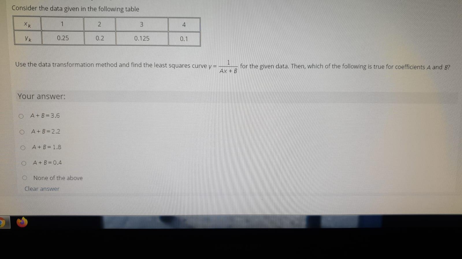 Solved Consider the data given in the following table хк 1 2 | Chegg.com