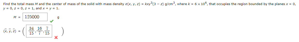 Solved Find the total mass M and the center of mass of the | Chegg.com