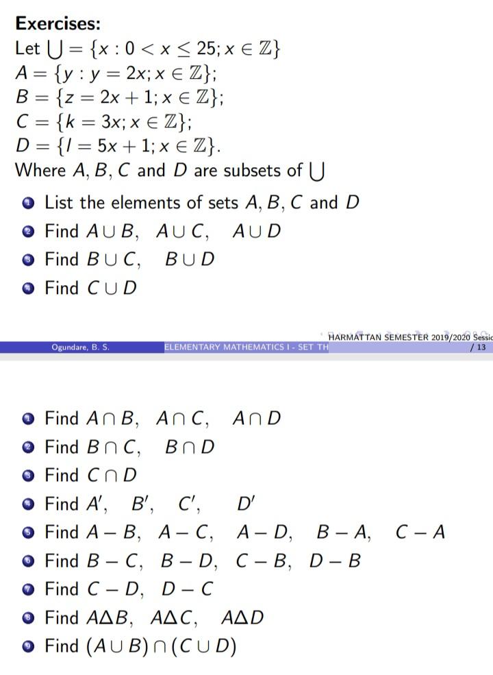 Solved Exercises Let U X 0 X 25 X E Z A Y Y Chegg Com