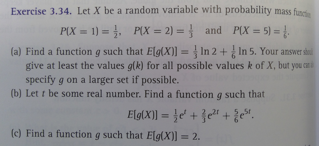 Solved Exercise 3.34. Let X be a random variable with | Chegg.com